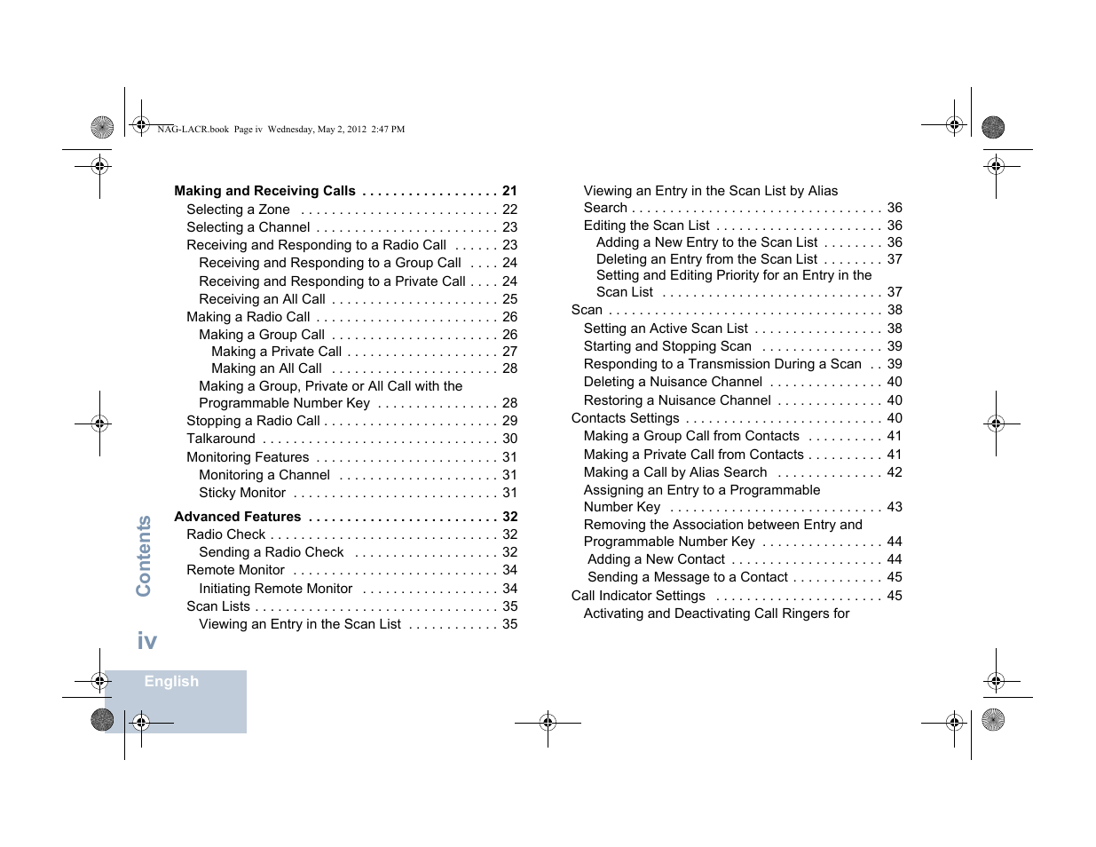 Content s | Motorola SL7550 User Manual | Page 6 / 114