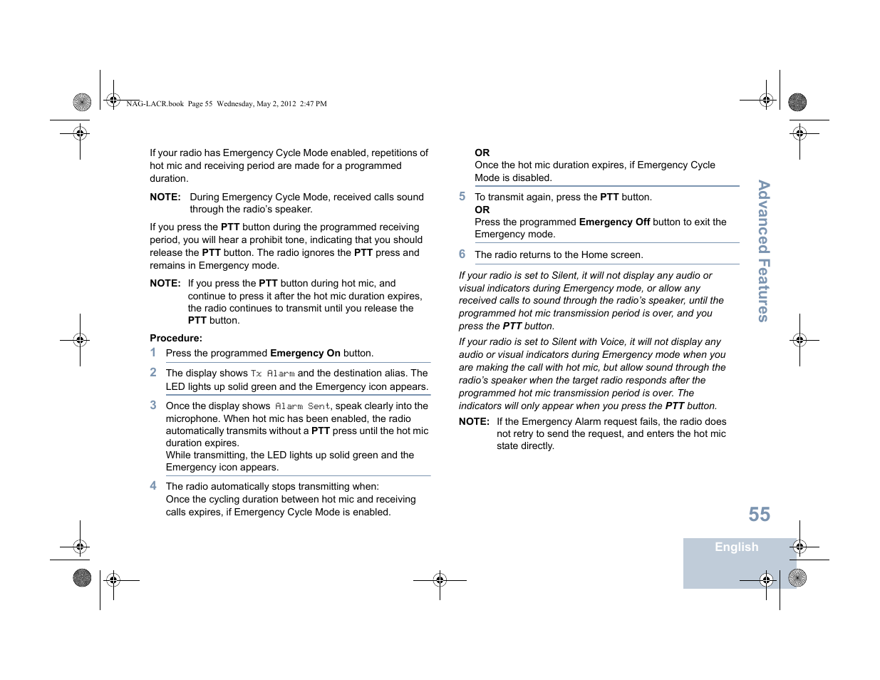 Advanced features | Motorola SL7550 User Manual | Page 69 / 114