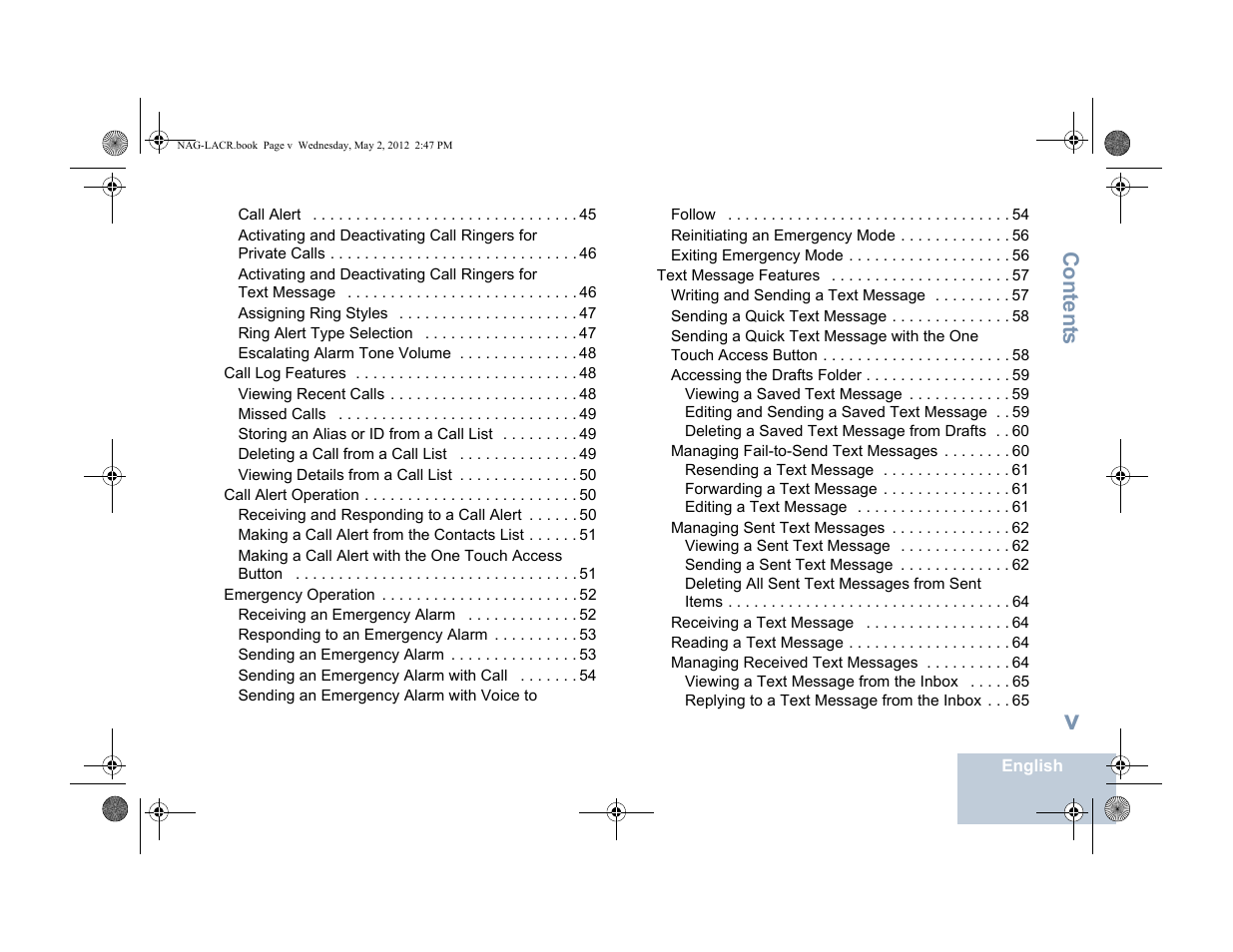Content s | Motorola SL7550 User Manual | Page 7 / 114