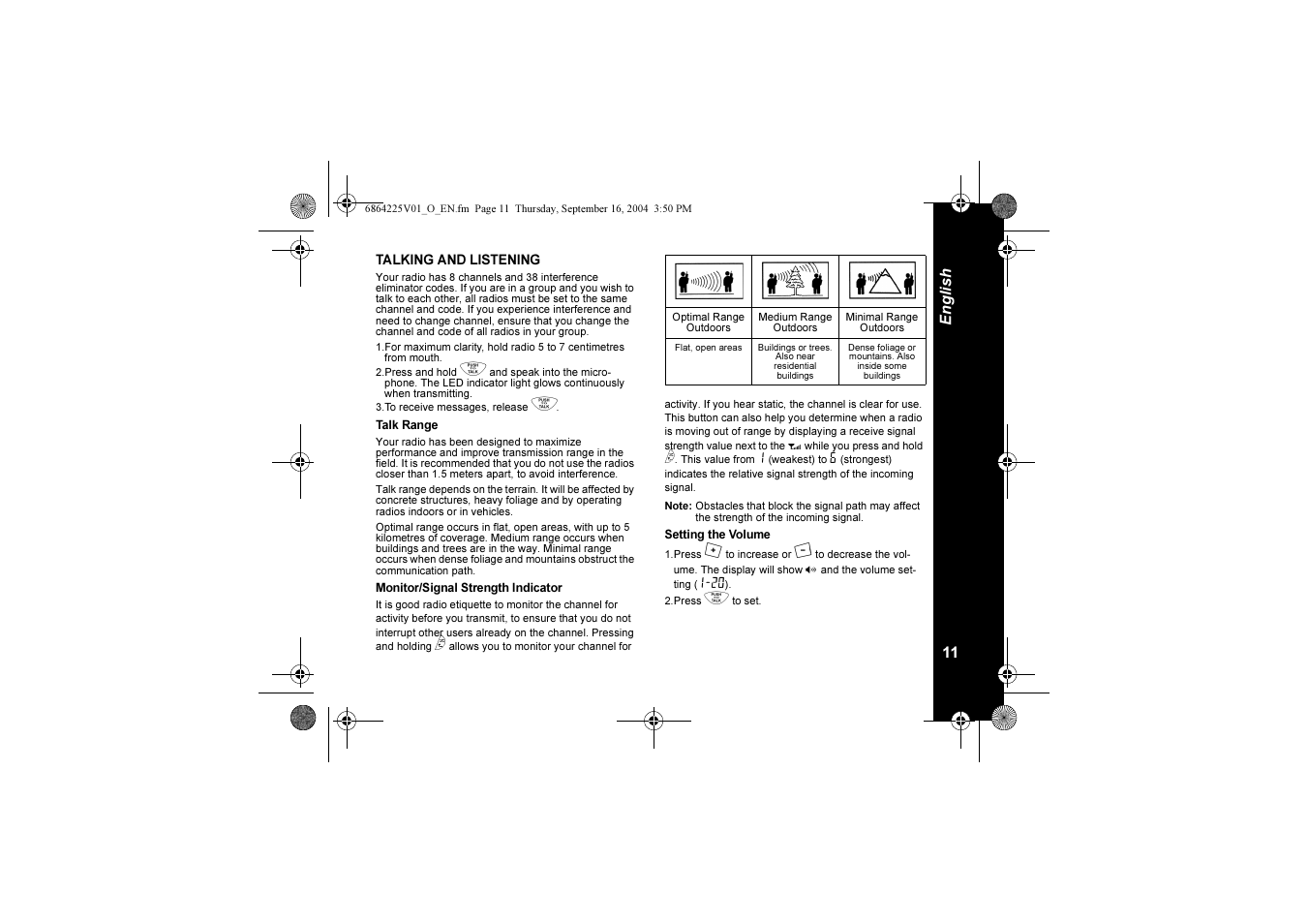 11 engli sh | Motorola XTL446 User Manual | Page 11 / 178