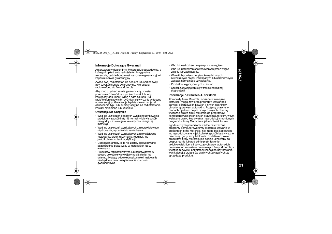 21 pols ki | Motorola XTL446 User Manual | Page 175 / 178