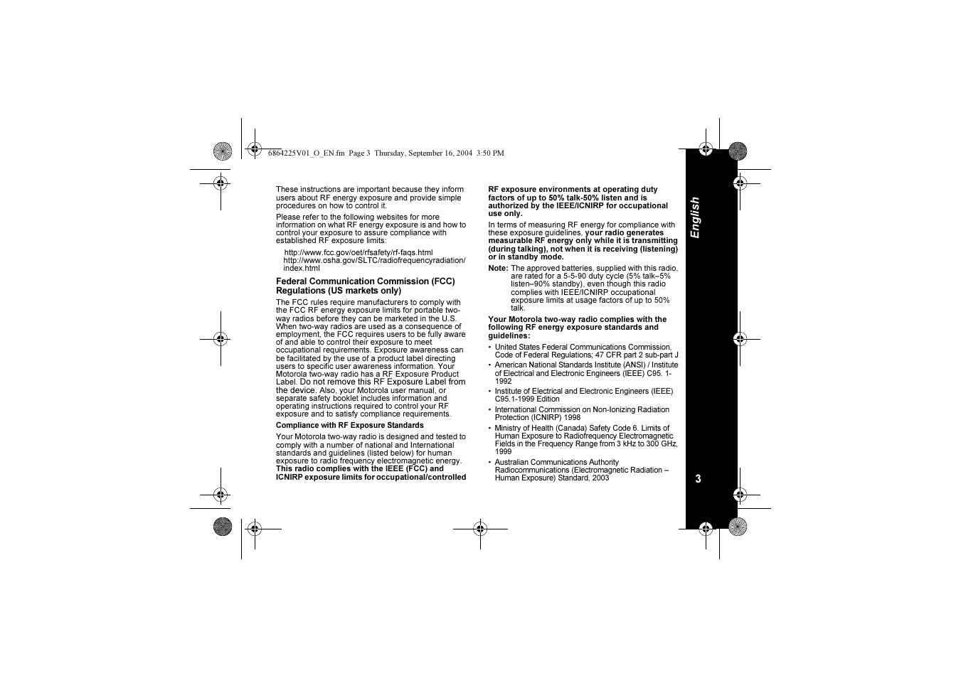 3engli sh | Motorola XTL446 User Manual | Page 3 / 178