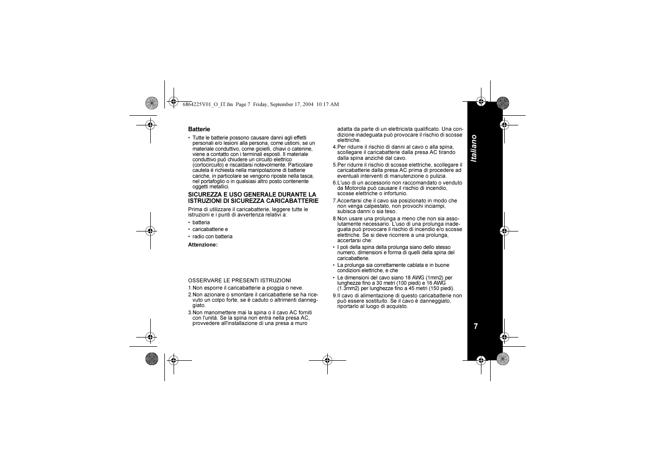7ita liano | Motorola XTL446 User Manual | Page 95 / 178