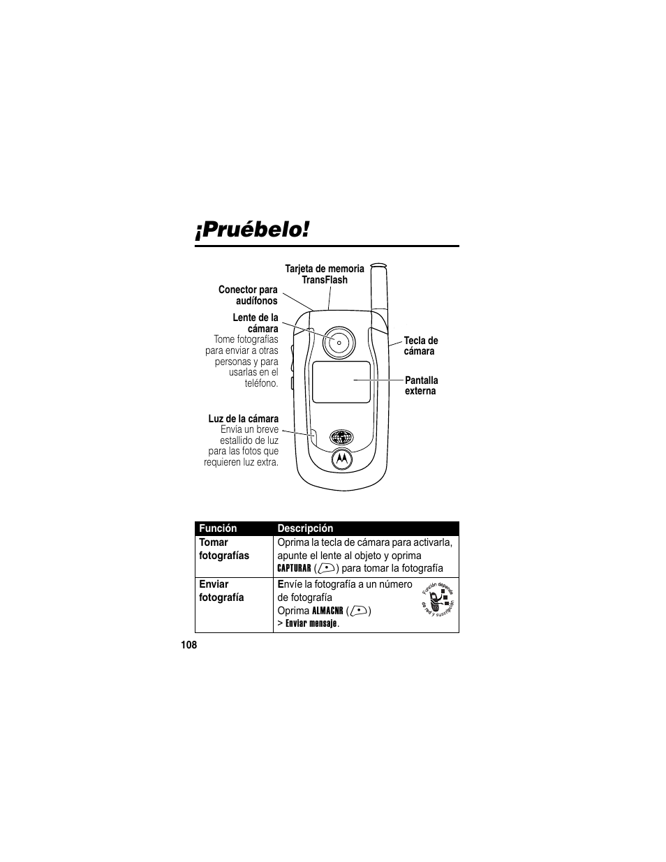 Pruébelo | Motorola A840 User Manual | Page 110 / 284