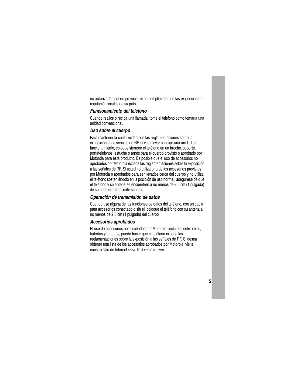 Motorola A840 User Manual | Page 257 / 284