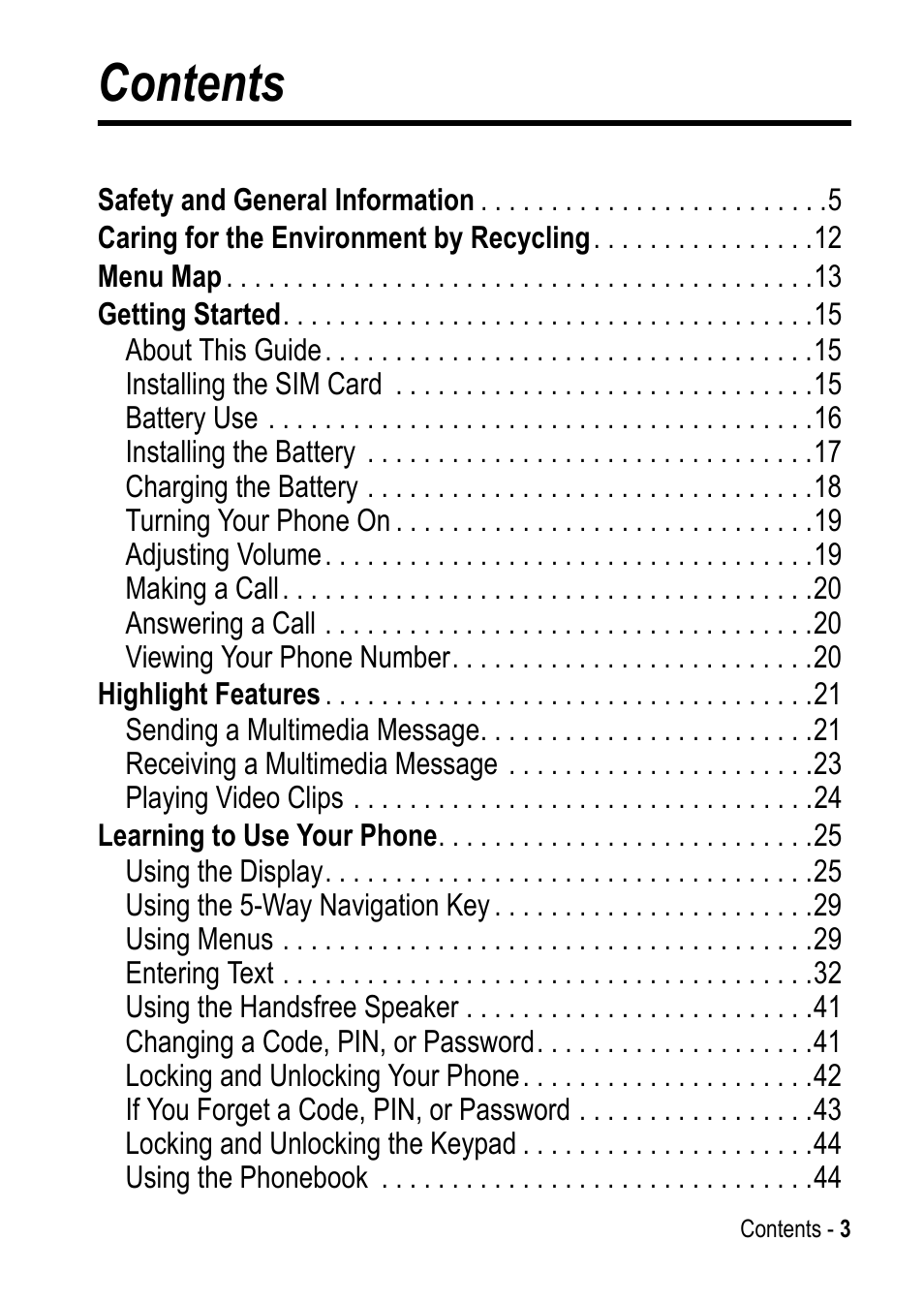 Motorola C390 User Manual | Page 3 / 86