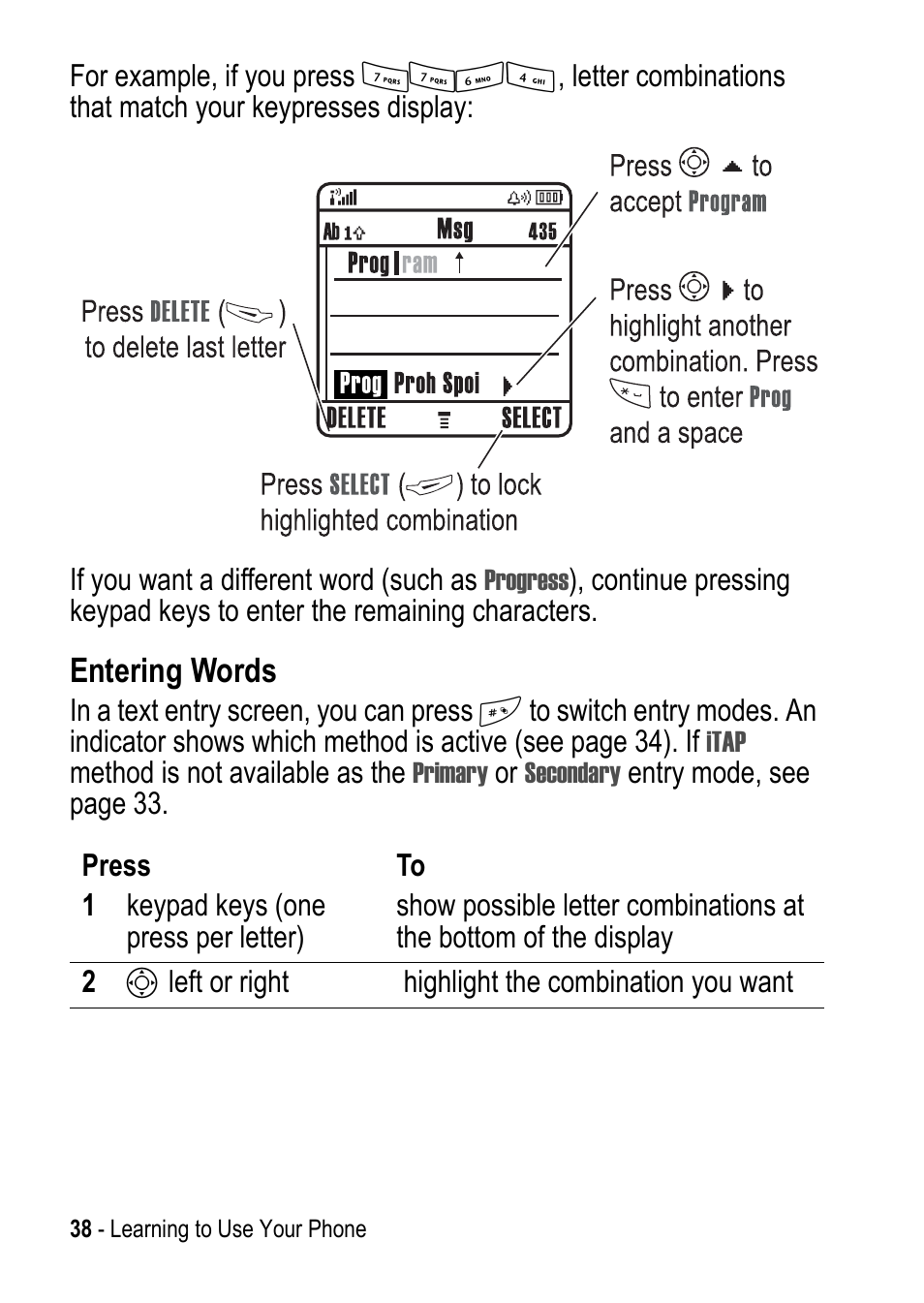 Motorola C390 User Manual | Page 38 / 86