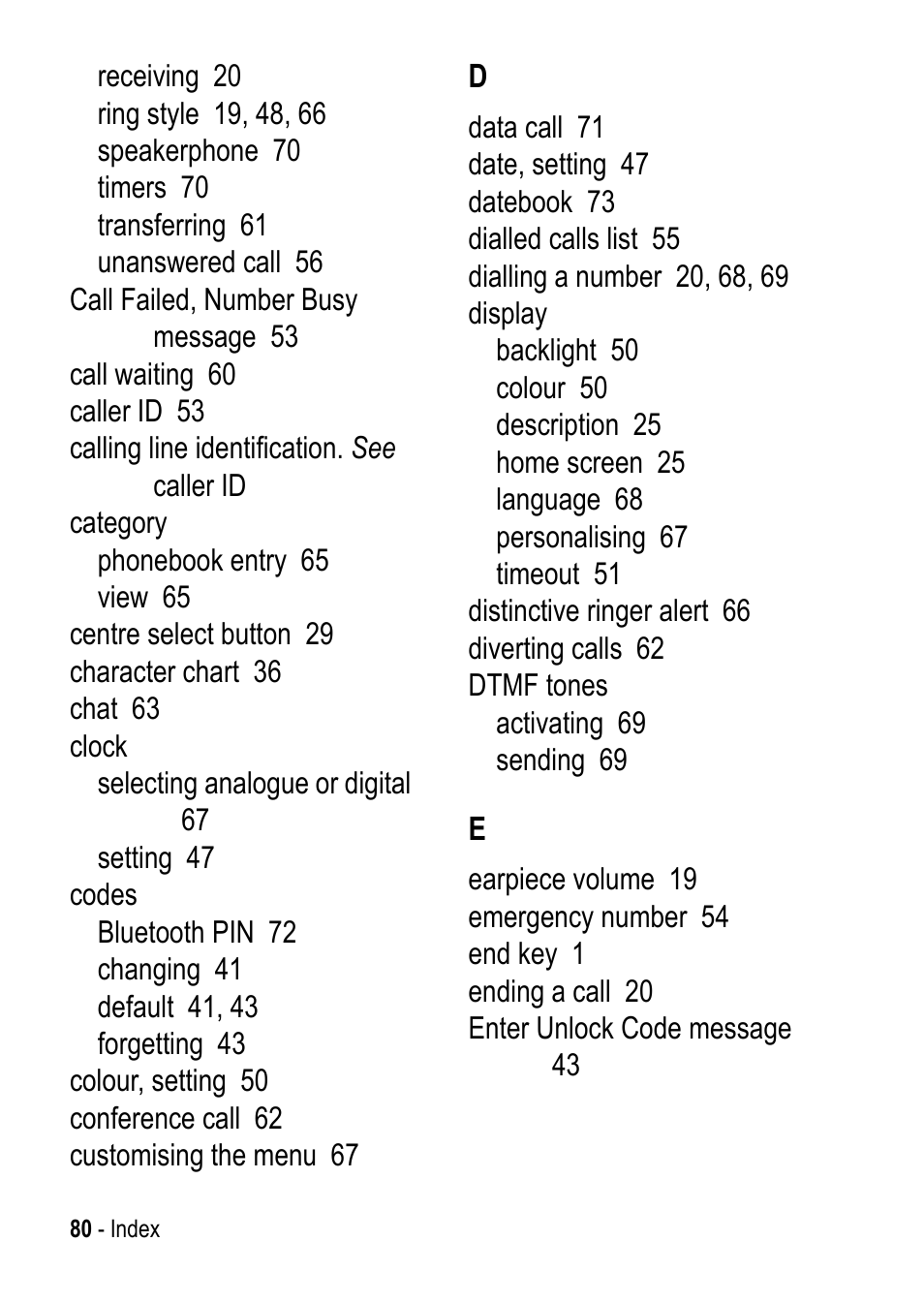 Motorola C390 User Manual | Page 80 / 86