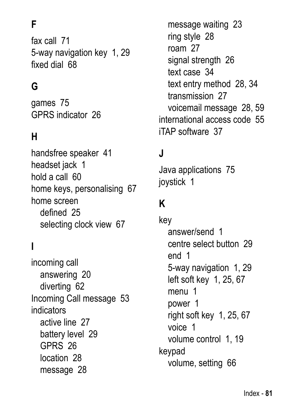 Motorola C390 User Manual | Page 81 / 86