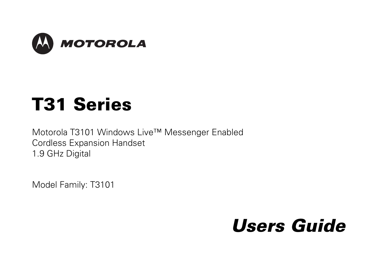 Motorola T3101 User Manual | 60 pages