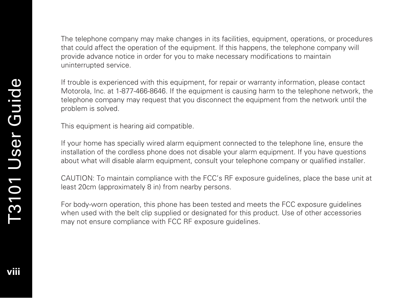 T3101 user guide | Motorola T3101 User Manual | Page 10 / 60