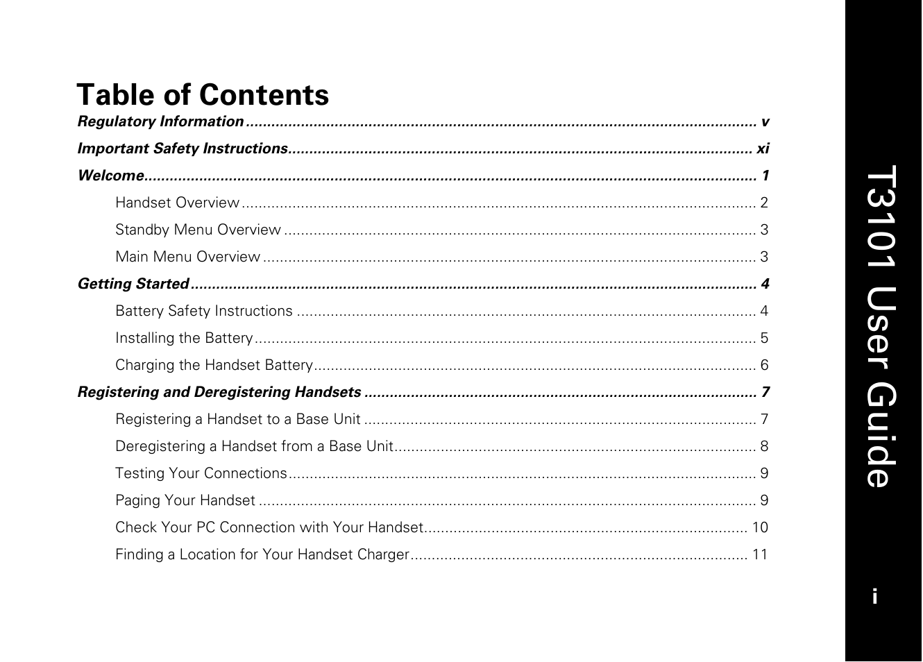 Motorola T3101 User Manual | Page 3 / 60