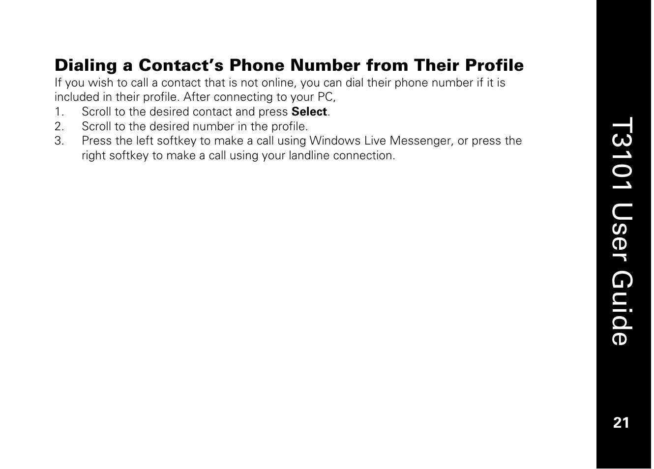 T3101 user guide | Motorola T3101 User Manual | Page 35 / 60
