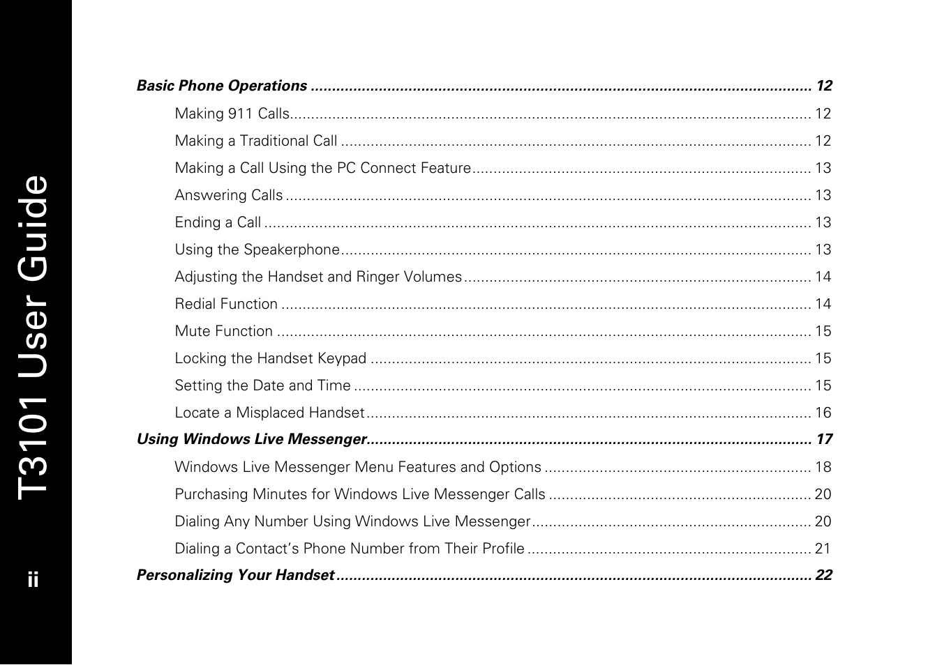 T3101 user guide | Motorola T3101 User Manual | Page 4 / 60