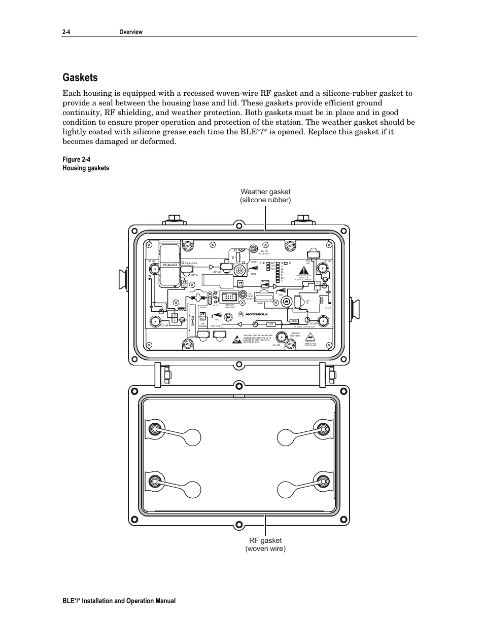 Gaskets, Ble*/* installation and operation manual, 4 overview | Motorola BLE*/* User Manual | Page 15 / 49