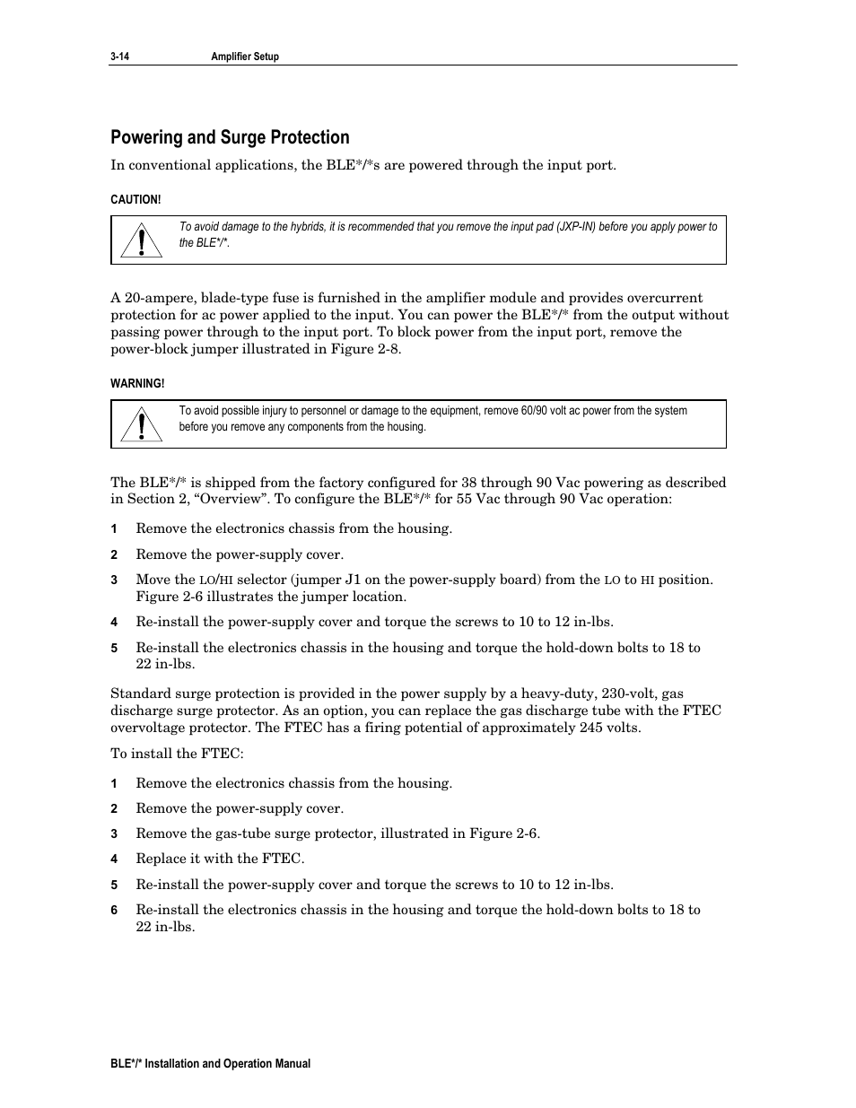 Powering and surge protection | Motorola BLE*/* User Manual | Page 35 / 49