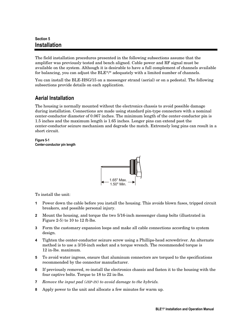 Installation, Aerial installation | Motorola BLE*/* User Manual | Page 40 / 49