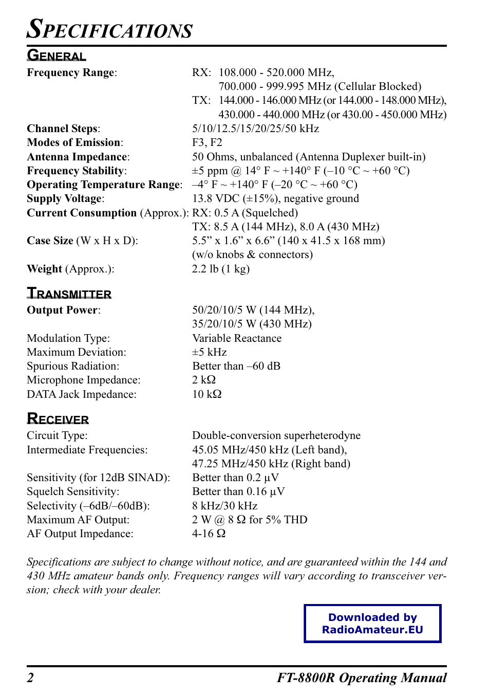 Pecifications | Motorola CT-39A User Manual | Page 4 / 72