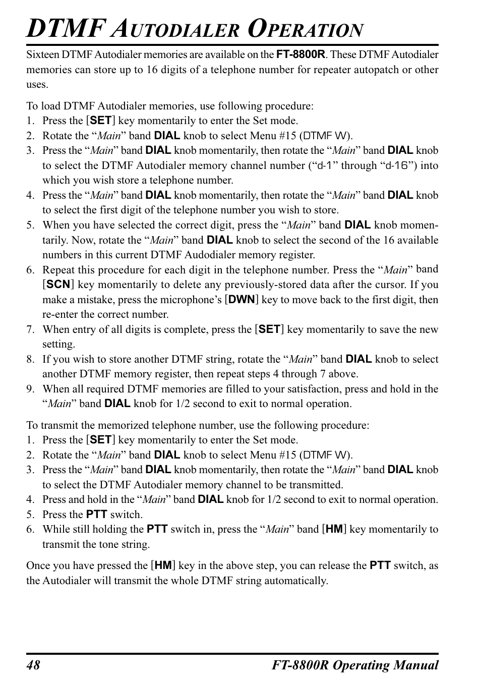 Dtmf a, Utodialer, Peration | Motorola CT-39A User Manual | Page 50 / 72