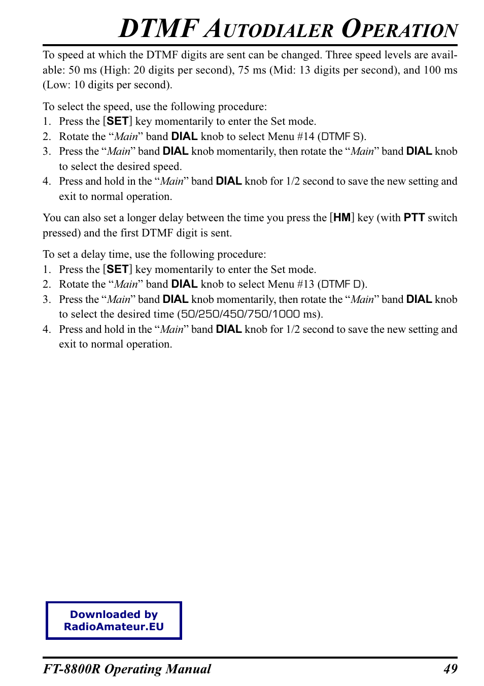 Dtmf a, Utodialer, Peration | Motorola CT-39A User Manual | Page 51 / 72