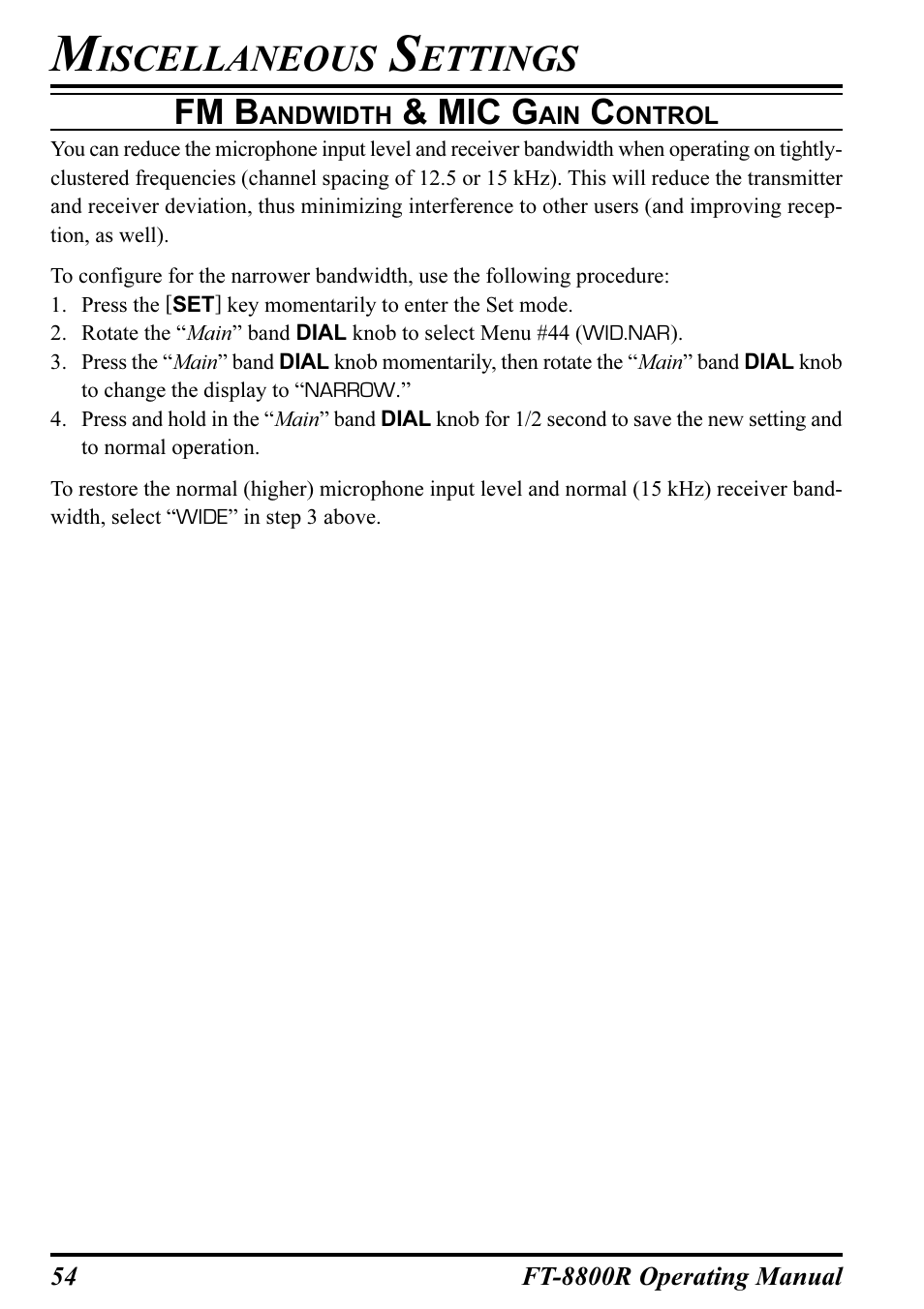 Iscellaneous, Ettings, Fm b | Mic g | Motorola CT-39A User Manual | Page 56 / 72