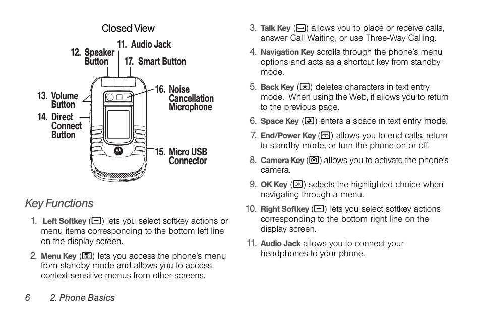 Key functions | Motorola BRUTE NNTN7794B User Manual | Page 16 / 193