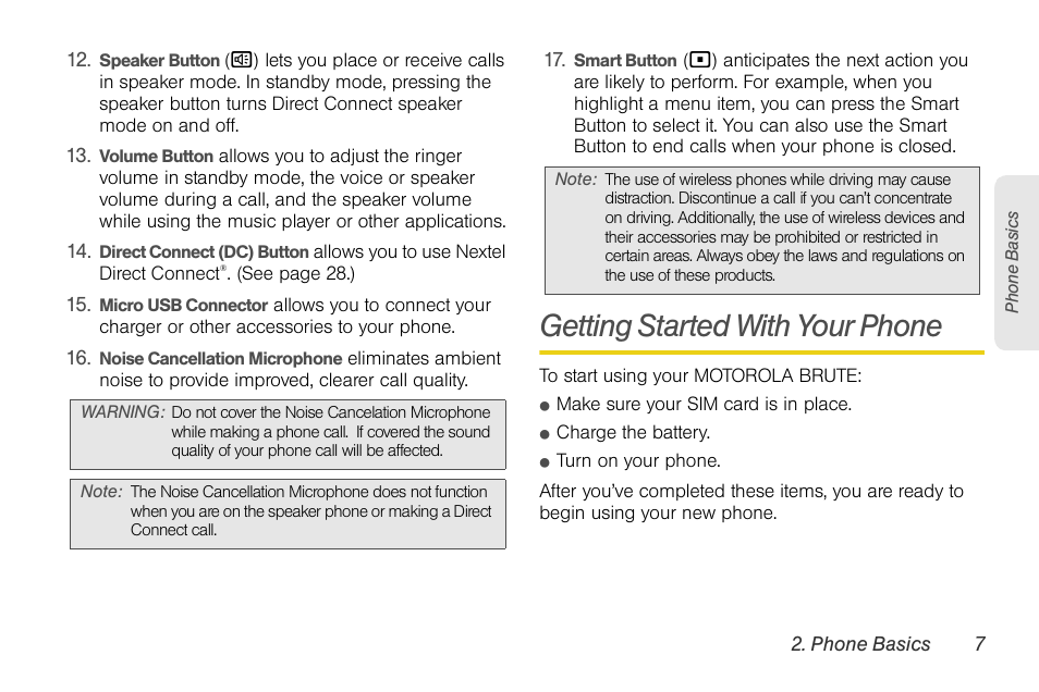 Getting started with your phone | Motorola BRUTE NNTN7794B User Manual | Page 17 / 193