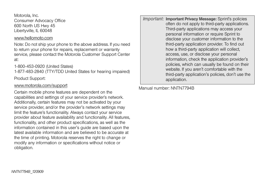 Motorola BRUTE NNTN7794B User Manual | Page 2 / 193