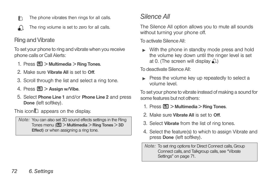 Silence all | Motorola BRUTE NNTN7794B User Manual | Page 82 / 193