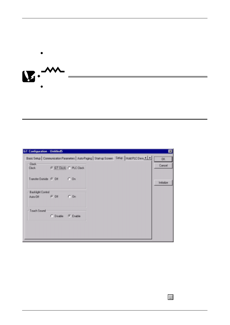 6 gt configuration settings:ﬁsetupﬂ, Gt configuration settings: “setup | Motorola GT10 User Manual | Page 103 / 195