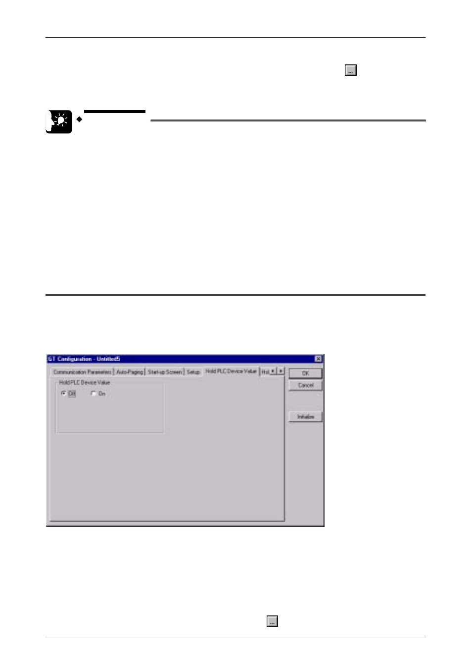 7 gt configuration settings:ﬁhold plc deviceﬂ, Gt configuration settings: “hold plc device | Motorola GT10 User Manual | Page 105 / 195