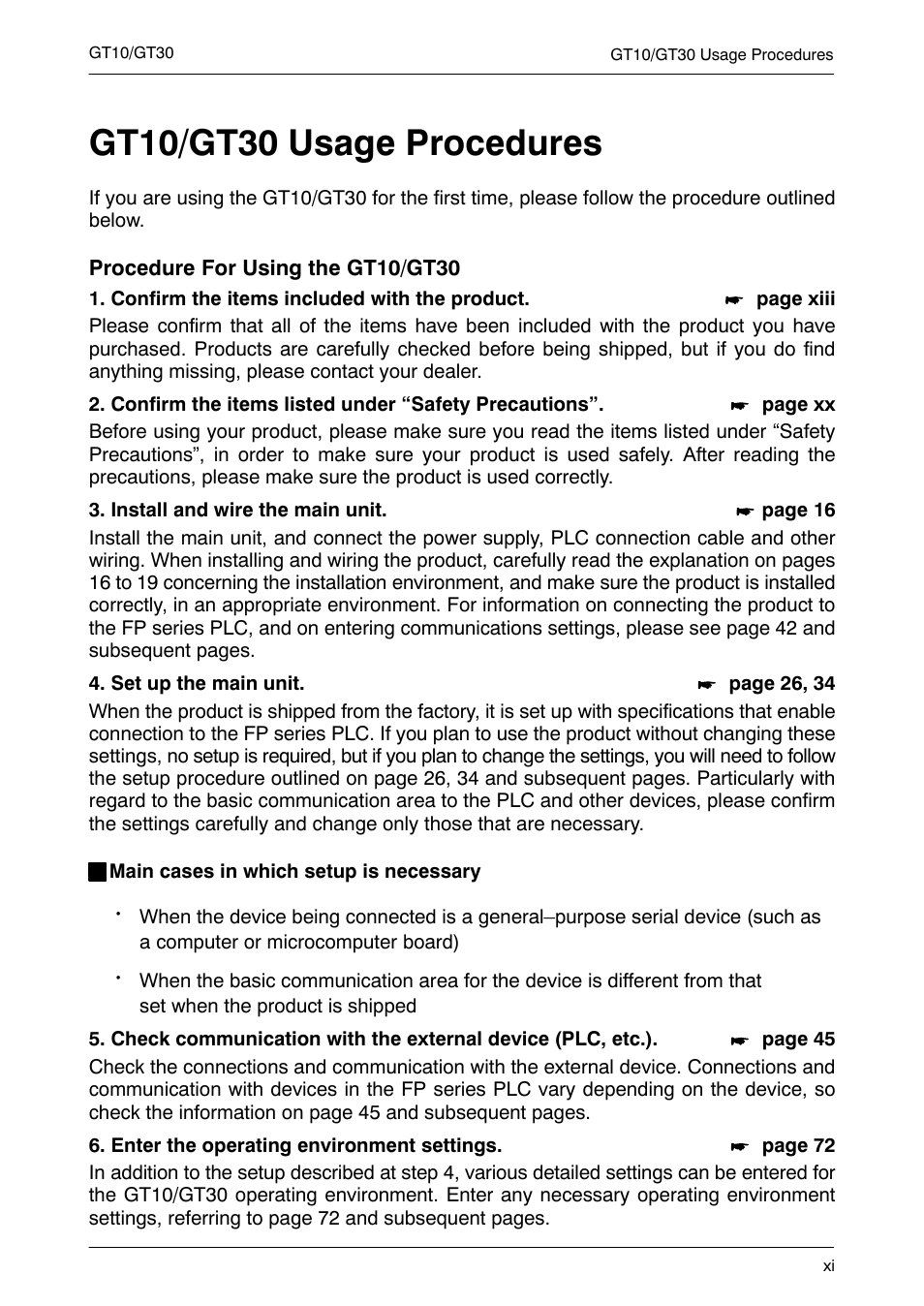 Gt10/ gt30 usage procedures, Gt10/gt30 usage procedures | Motorola GT10 User Manual | Page 12 / 195