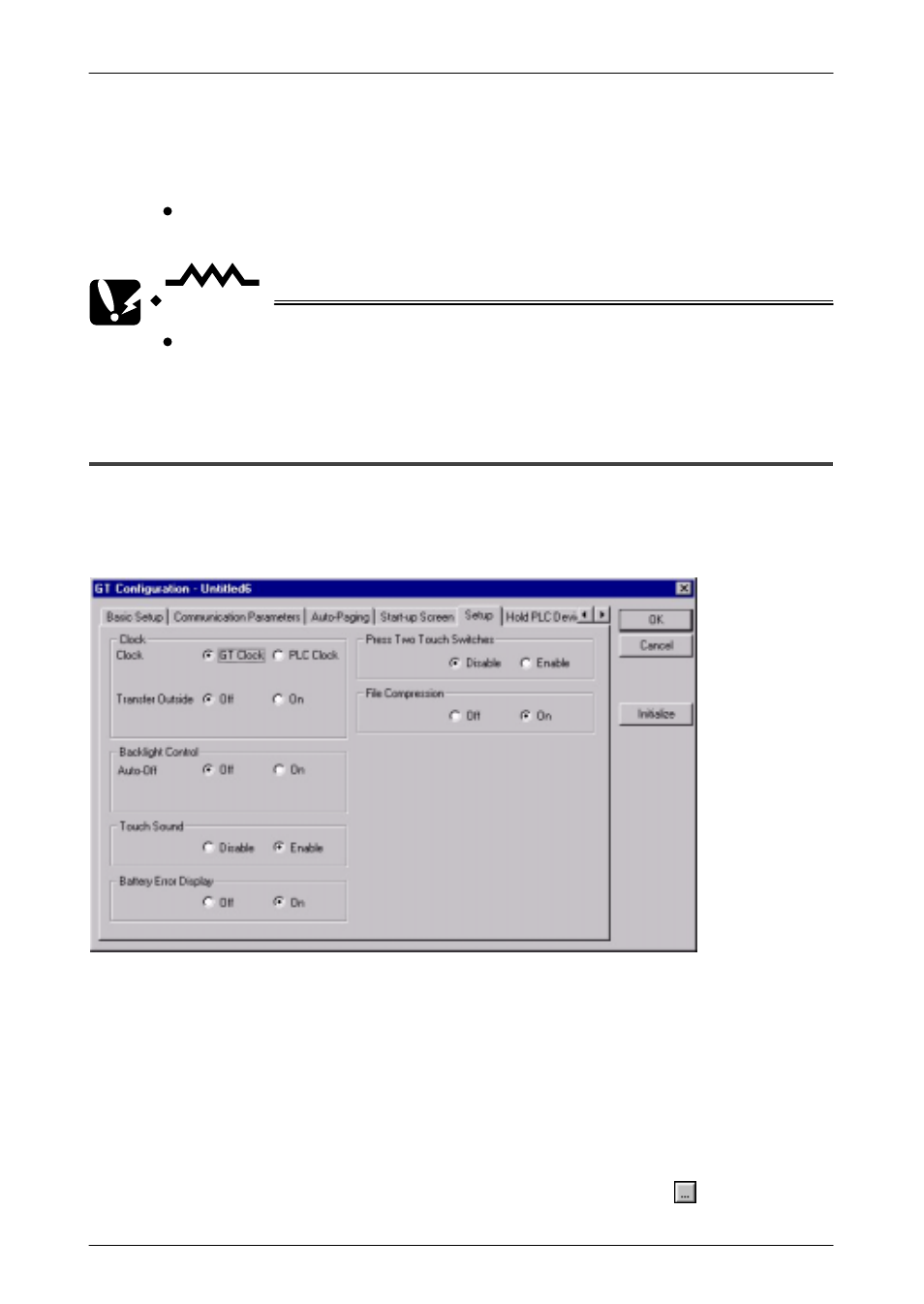 6 gt configuration settings:ﬁsetupﬂ, Gt configuration settings: “setup | Motorola GT10 User Manual | Page 125 / 195