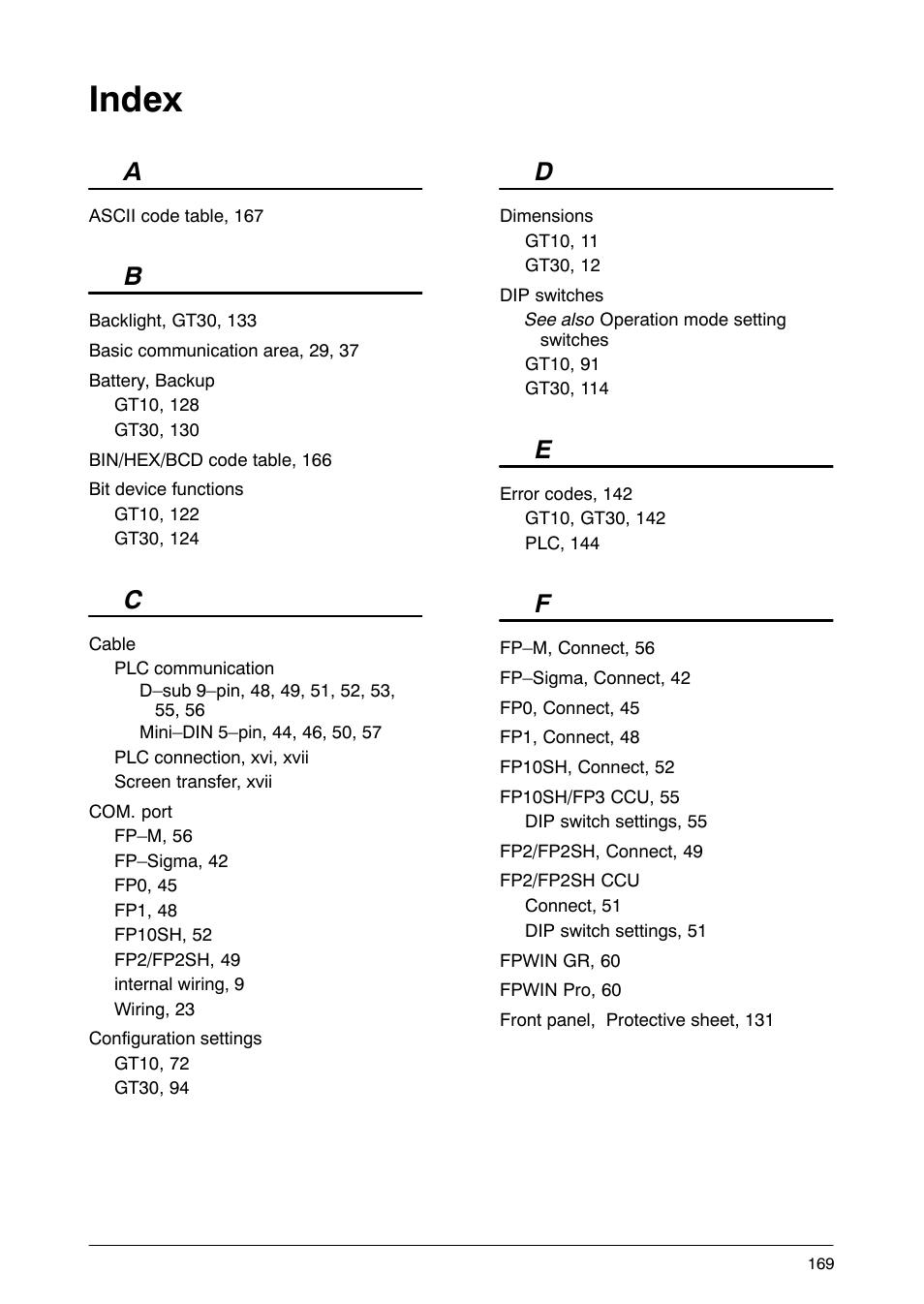 Index | Motorola GT10 User Manual | Page 192 / 195