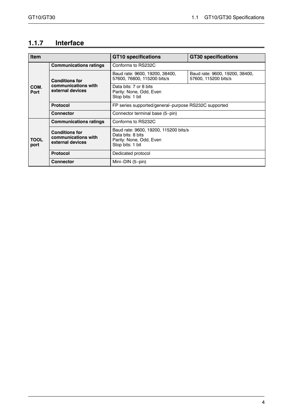 7 interface, Interface | Motorola GT10 User Manual | Page 27 / 195