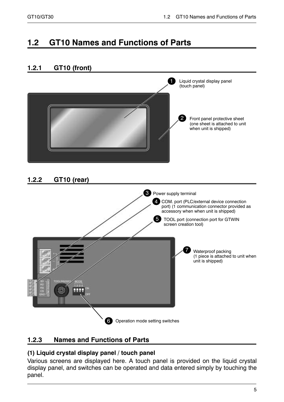 2 gt10 names and functions of parts, 1 gt10 (front), 2 gt10 (rear) | 3 names and functions of parts, Gt10 (front), Gt10 (rear), Names and functions of parts | Motorola GT10 User Manual | Page 28 / 195