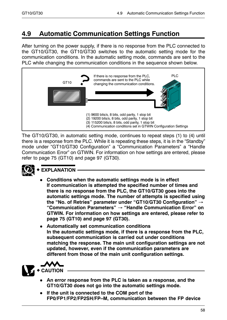 9 automatic communication settings function | Motorola GT10 User Manual | Page 81 / 195