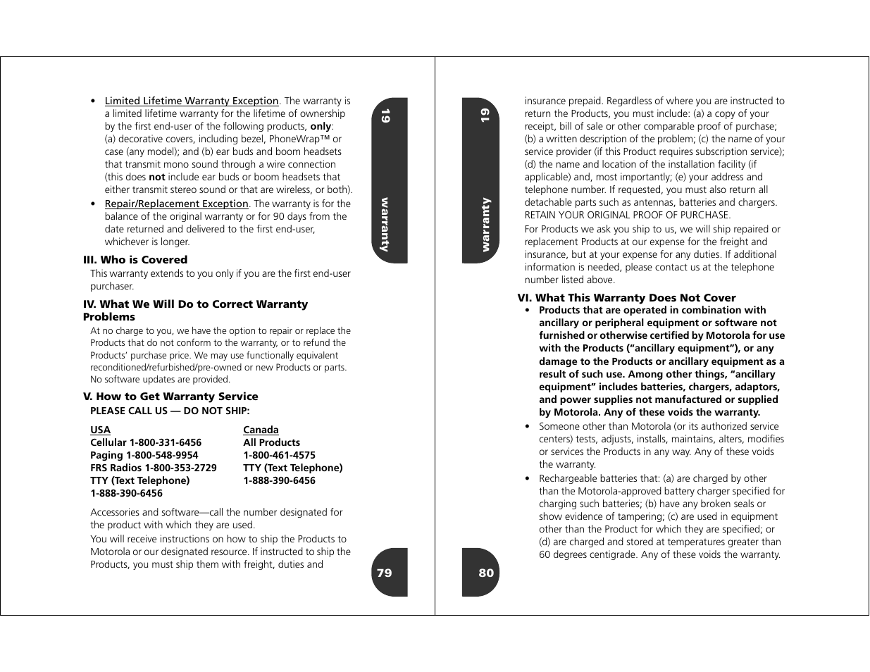 Motorola WIRELESS TELEPHONE User Manual | Page 38 / 44