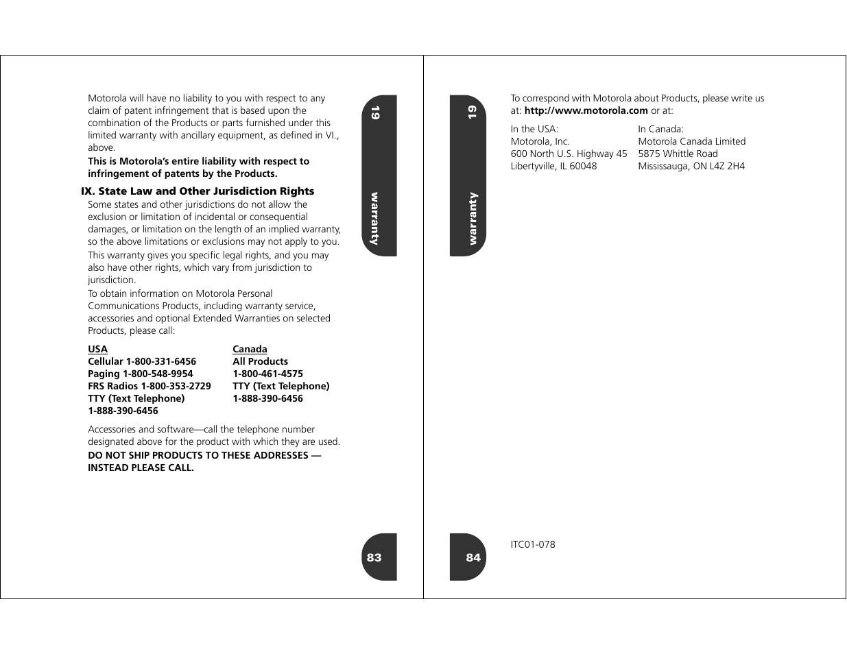 Motorola WIRELESS TELEPHONE User Manual | Page 40 / 44