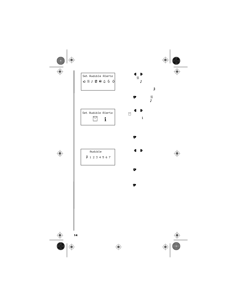 Settings menu, Message type, Alert selection | Motorola 9501 User Manual | Page 18 / 42