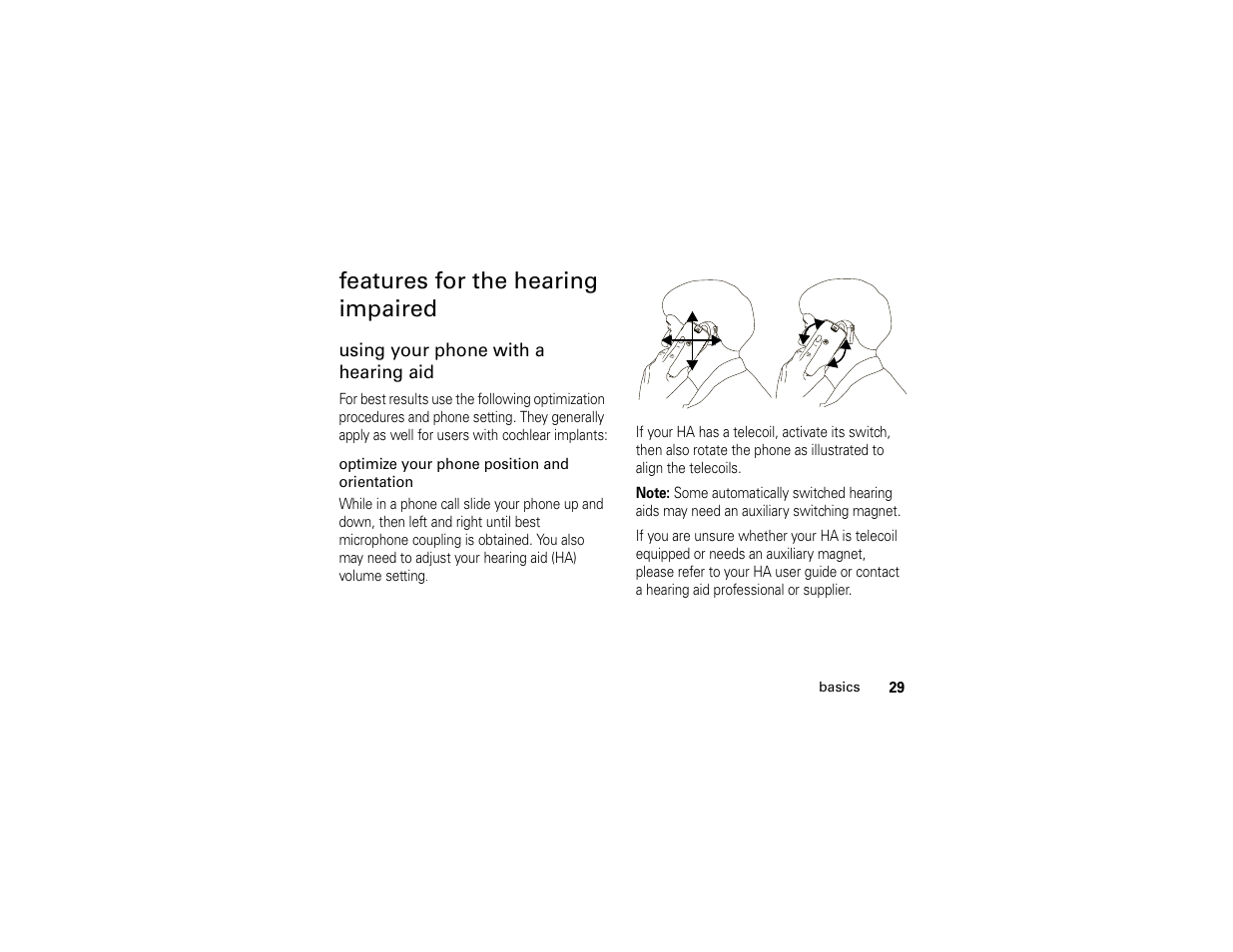 Features for the hearing impaired | Motorola I296 H88XAH6JR2AN User Manual | Page 33 / 90