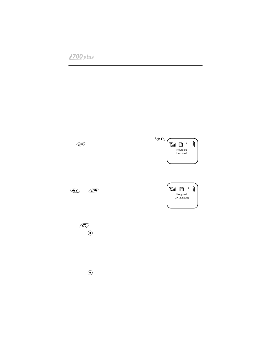 Keypad lock | Motorola i700plus User Manual | Page 14 / 84