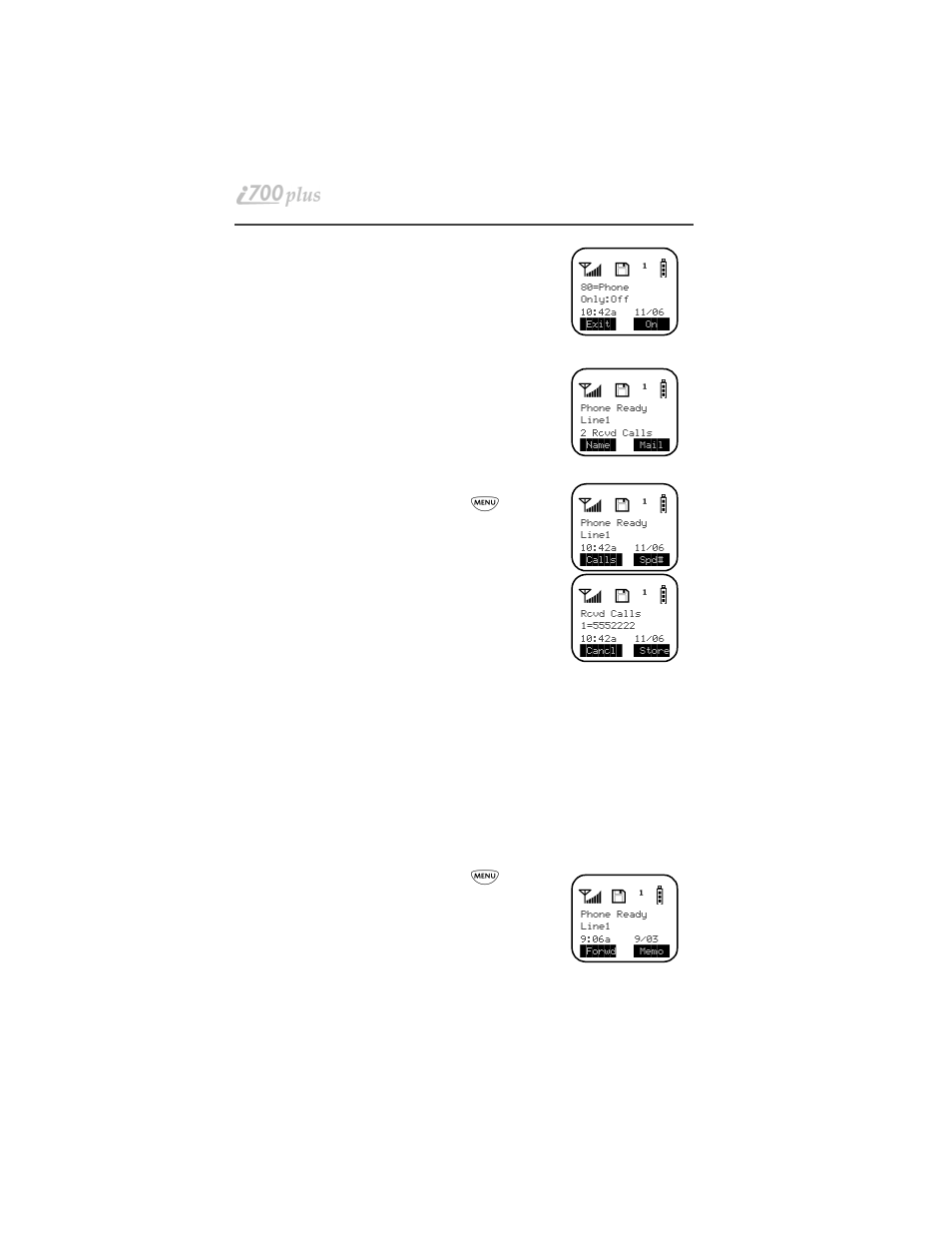 Missed call indicator, Call forwarding | Motorola i700plus User Manual | Page 28 / 84