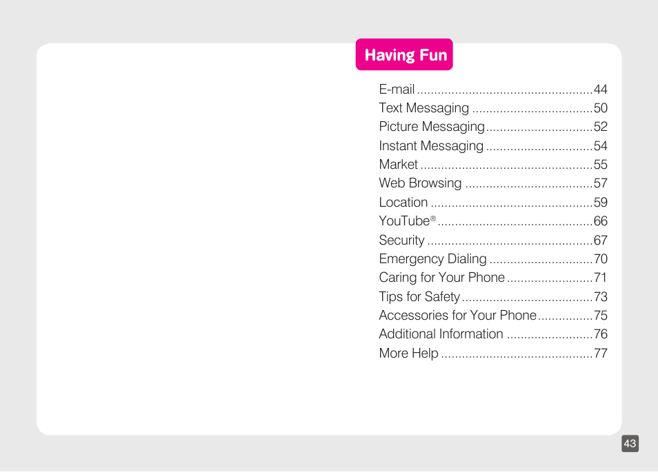 Having fun | Motorola CLIQ TM1668 User Manual | Page 23 / 41