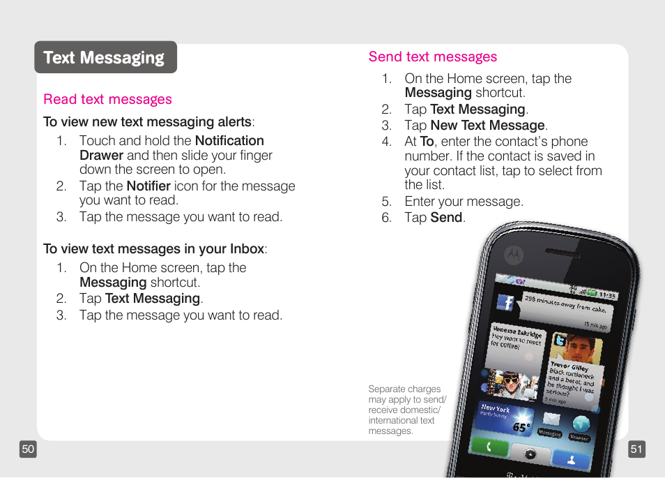 Text messaging | Motorola CLIQ TM1668 User Manual | Page 27 / 41