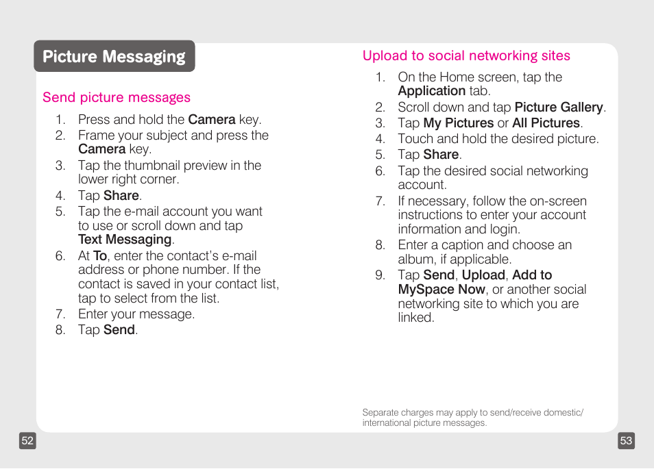 Picture messaging | Motorola CLIQ TM1668 User Manual | Page 28 / 41
