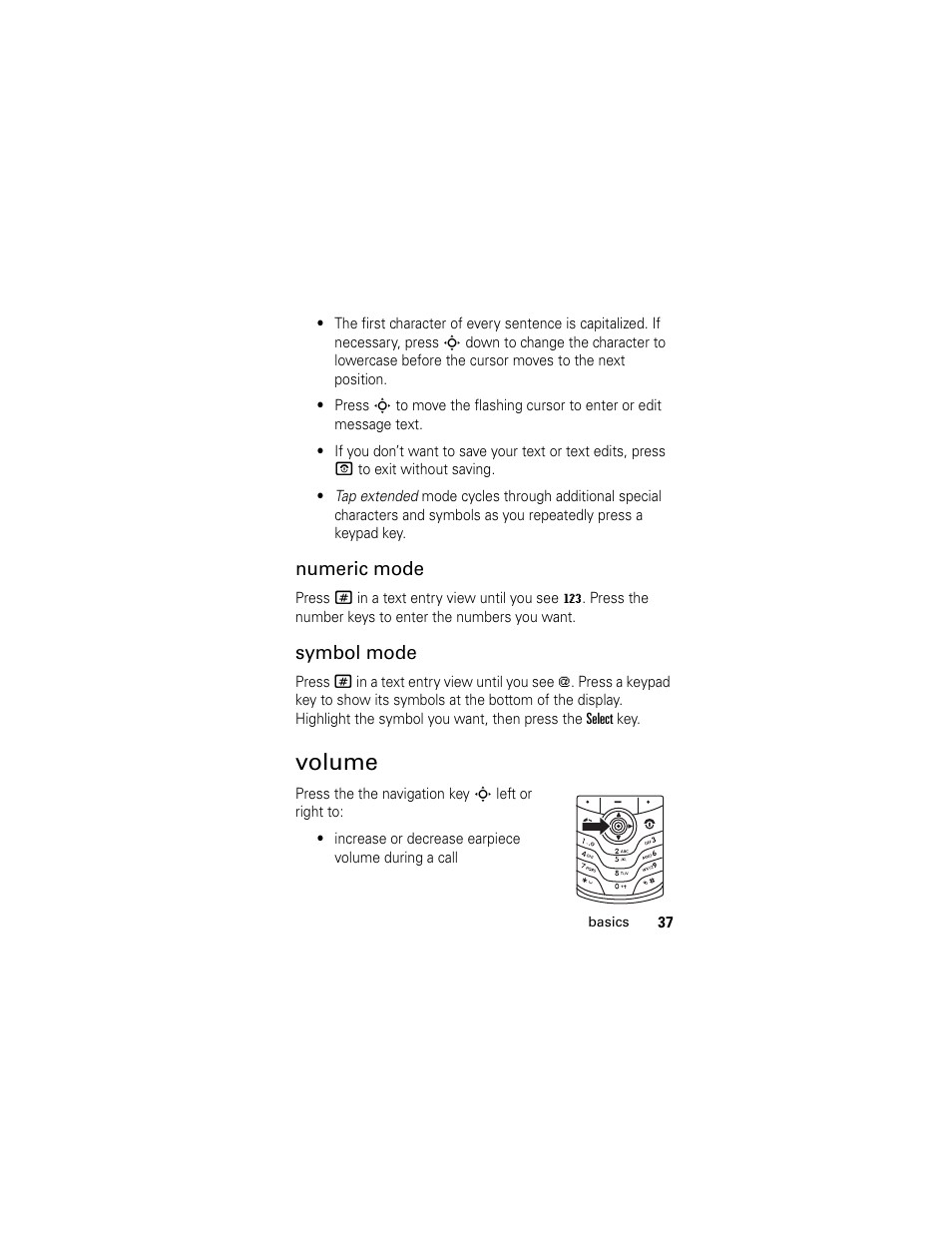 Volume | Motorola GSM L2 User Manual | Page 39 / 83