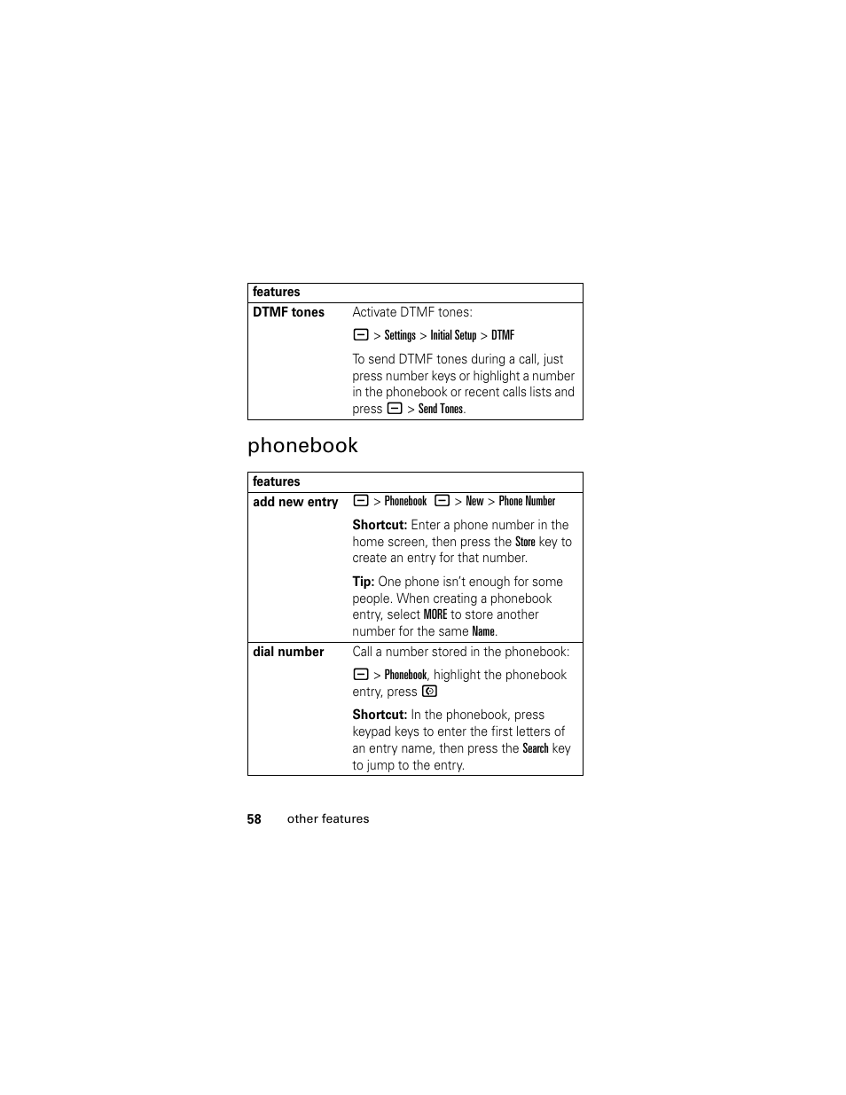 Phonebook | Motorola GSM L2 User Manual | Page 60 / 83