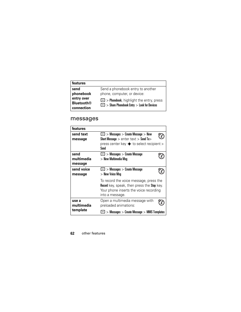 Messages | Motorola GSM L2 User Manual | Page 64 / 83