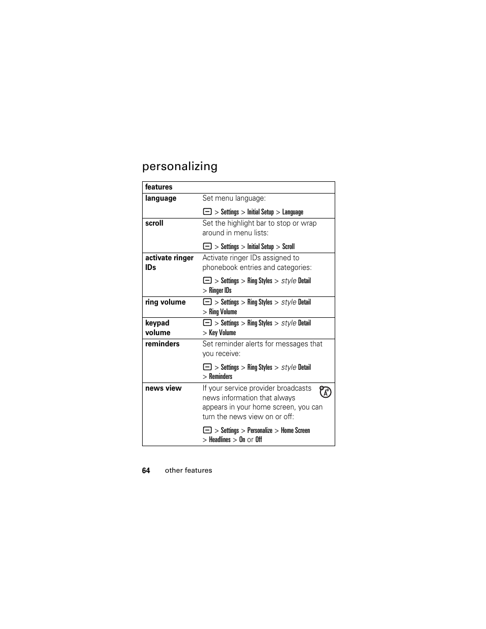 Personalizing | Motorola GSM L2 User Manual | Page 66 / 83